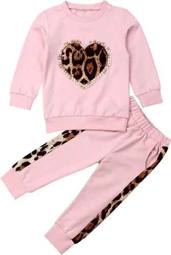 Miniatura 14 de GOOCHEER Conjunto de ropa de manga larga para niña pequeña, camisa y pantalones para niña, conjunto de ropa de primavera, otoño e invierno