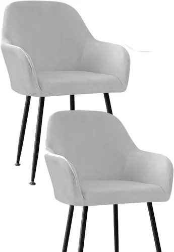 Miniatura 13 de Fundas protectoras de terciopelo elástico para sillas de comedor con brazos y respaldo curvado pequeño, juego de 6/4/2 para cocina, oficina, hogar