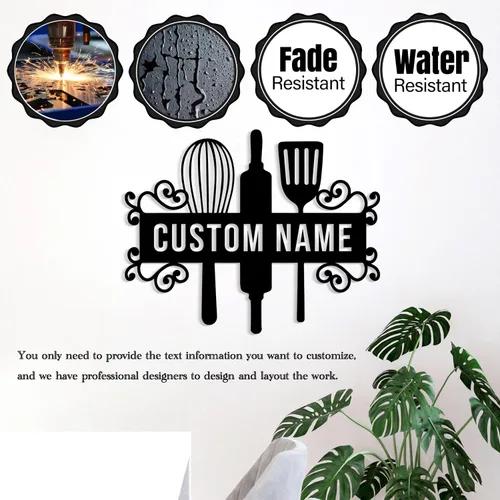 Miniatura 7 de Letrero de nombre de cocina personalizado, decoración de pared de metal, letrero de metal personalizado para cocina, decoración de pared de cocina