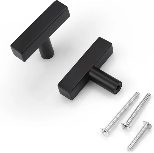 Miniatura 27 de KNOBWELL - Paquete de 5 tiradores modernos de acero inoxidable para puertas de armarios, cajones de cocina, baño, distancia entre agujeros 2.52 Negro