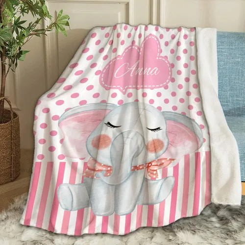 Miniatura 23 de Manta de bebé personalizada con nombre, manta personalizada con nombre de elefante, regalos para recién nacidos, mantas súper suaves para cama
