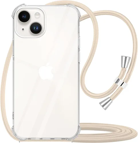 Miniatura 20 de Funda cruzada para iPhone 13 Mini, transparente, ajustable, para el hombro, correa de cordón, para mujeres y niñas, funda protectora delgada suave