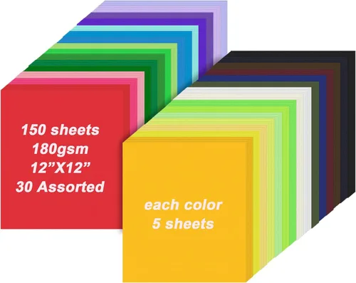 Miniatura 10 de Oleitodh Cartulina de colores a granel 300 hojas, papel de cartulina de 8.5” x 11” 30 colores surtidos papel de construcción, cartulina de 180 g/m²