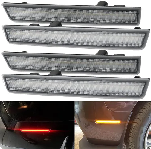 Miniatura 8 de Kits de luces laterales LED con lentes transparentes Challenger ámbar/rojas delanteras y traseras para Dodge Challenger 2008 2009 2010 2011 2012
