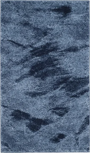 Miniatura 20 de SAFAVIEH Retro Collection - Alfombra de área de 2 x 3 pies, azul claro y azul, no desprende pelusa y fácil de limpiar, ideal para sala de estar