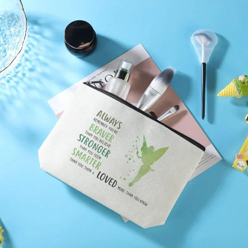 Miniatura 6 de Azteoiz Regalos inspiradores para mujeres, bolsa de maquillaje con cremallera para mujeres y niñas, You Are Braver Stronger Smarter Than You Think
