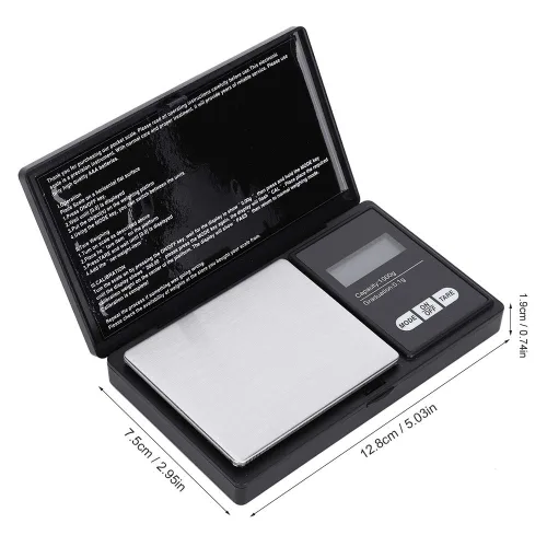 Miniatura 3 de Sanpyl Mini escala digital portátil LED, 35.27 oz/0.00 oz, negro y plata, joyería