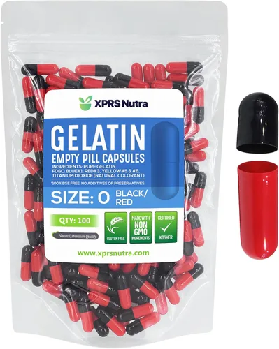 XPRS Nutra Cápsulas vacías de tamaño 0 – 100 cápsulas vacías de gelatina – Pastillas de relleno de cápsulas de bricolaje – Cápsulas de gel de