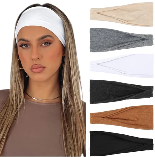 Miniatura 6 de AKTVSHOW Diademas Negras para Mujeres Banda Antideslizante para la Cabeza para el Cabello de Mujer Bandas Anchas Gruesas para el Sudor del Cabello