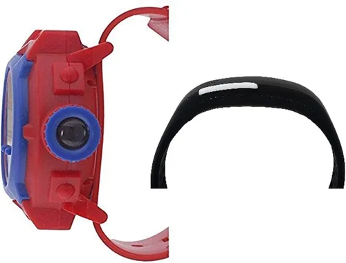 Miniatura 2 de Pappi-Haunt - Calidad garantizada - Juguetes especiales para niños - Paquete de 2 relojes de banda con proyector Spiderman + reloj de banda LED