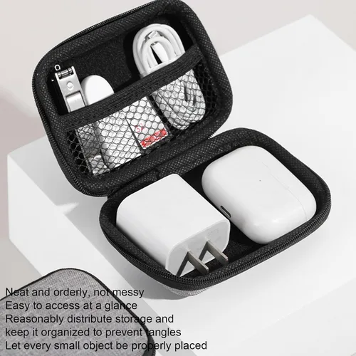 Miniatura 5 de Pequeño organizador electrónico - Bolsas organizadoras de cables electrónicos portátiles Bolsa de almacenamiento de accesorios digitales de viaje