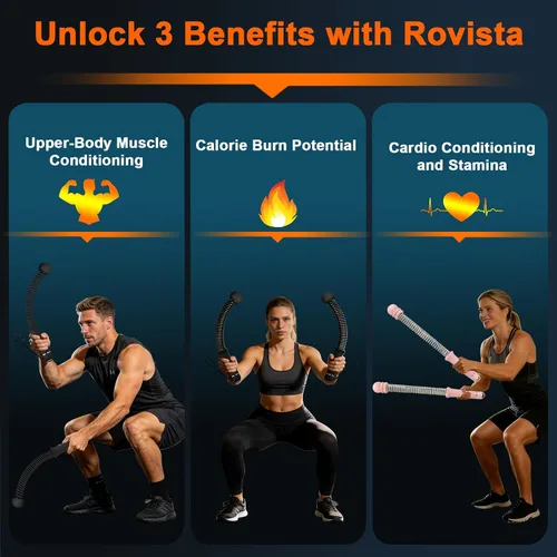 Miniatura 8 de Cuerdas de batalla sin cuerda, cuerdas de batalla inalámbricas con peso para gimnasio en casa, entrenamiento portátil de cuerpo completo HIIT Cardio