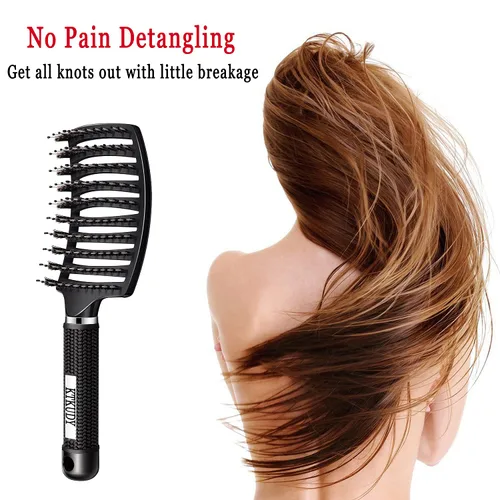 Miniatura 4 de Cepillo Desenredante con Cerdas de Jabalí Juego KTKUDY Cepillo para Cabello Curvado y Ventilado Cepillo Desenredante para Mujeres Hombres Niños