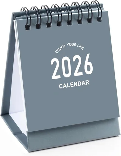 Miniatura 9 de Mini calendario de escritorio 2026-2027, calendario de escritorio pequeño de enero de 2026 a junio de 2027, mini calendario diario, encuadernación