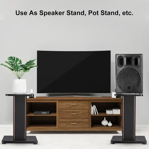 Miniatura 6 de MECCANIXITY Soportes de madera para altavoces, paquete de 2 soportes universales de 5.9 pulgadas (5.9 in) para altavoces ahuecados, audio, escucha