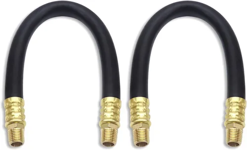 Miniatura 7 de Manguera para compresor de aire QWORK, manguera de aire de 3/8" x 15", presión máxima de trabajo de 300 PSI, conexiones de 1/4" macho NPT a 1/4