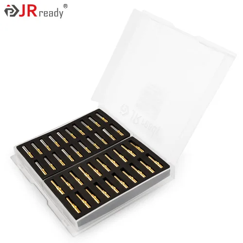 Miniatura 6 de JRready ST6356-12 Deutsch Conectores y enchufes chapados en oro tamaño 12, terminales de barril cerrados Calibre de alambre 12-16, 20 pares macho
