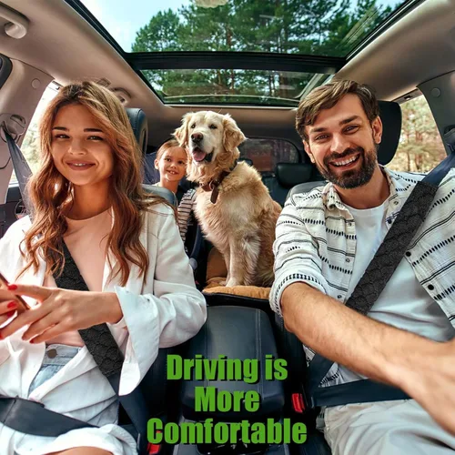 Miniatura 6 de Paquete de 5 Almohadillas Protectoras de Cinturón de Seguridad de Automóvil Suaves y Cómodas para Proteger el Cuello y los Hombros (Negro)