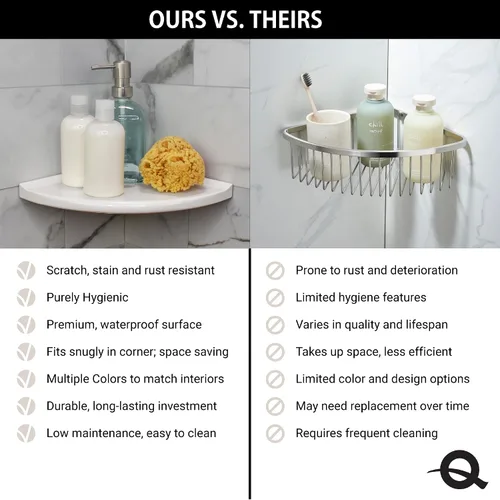 Miniatura 4 de Questech Decor - Estante esquinero de ducha, con tapa para una nueva construcción, estante esquinero de ducha para paredes de azulejos, organizador