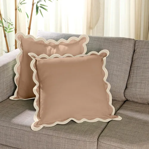 Miniatura 16 de Fundas de almohada Folkulture para sofá o para sala de estar Juego de 2 fundas de almohada (18x18) con diseño boho Fundas de almohada Rubor