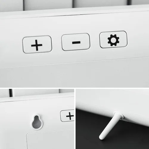Miniatura 2 de Reloj de pared digital grande de 8.5 pulgadas, funciona con batería o enchufe, reloj digital LCD con pantalla grande con hora, fecha y temperatura