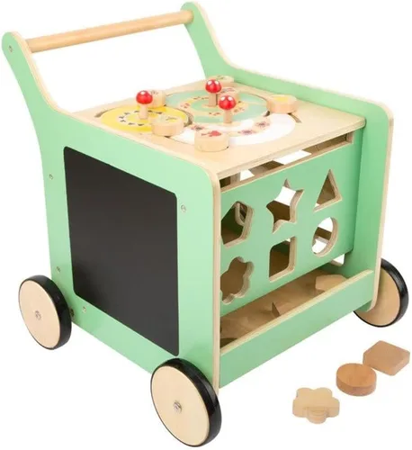 Miniatura 2 de Small Foot Wooden Toys - Andador de madera pastel prémium para bebés y centro de juegos ¡Muévete! Diseñado para niños pequeños de 12 meses