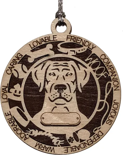 Miniatura 115 de Adorno de Navidad personalizado de madera para perro de 3 pulgadas, nombre y texto personalizables, hecho a mano en Estados Unidos, diseño de corte