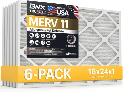 Miniatura 13 de BNX TruFilter MERV 11 - Filtro de aire de 20 x 20 x 1 pulgadas (paquete de 6) – Fabricado en Estados Unidos – Filtro de aire acondicionado