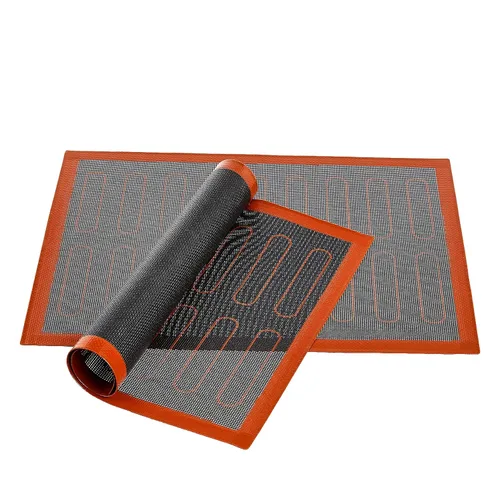 Miniatura 5 de Amazon Basics Eclair - Tapete de silicona antiadherente para hornear, reutilizable, fácil de limpiar, paquete de 2, negro/rojo/blanco, rectangular