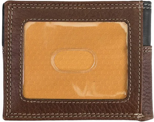 Miniatura 3 de Timberland PRO Billetera plegable RFID de cuero delgado para hombre con ventana trasera de identificación