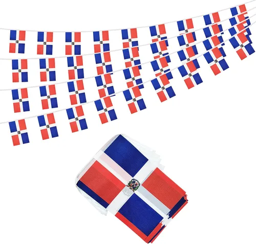 Miniatura 32 de Bandera mexicana de 100 pies, mini bandera de México, pequeña pancarta para fiestas, tiendas y bares, decoración al aire libre, 76 banderas México