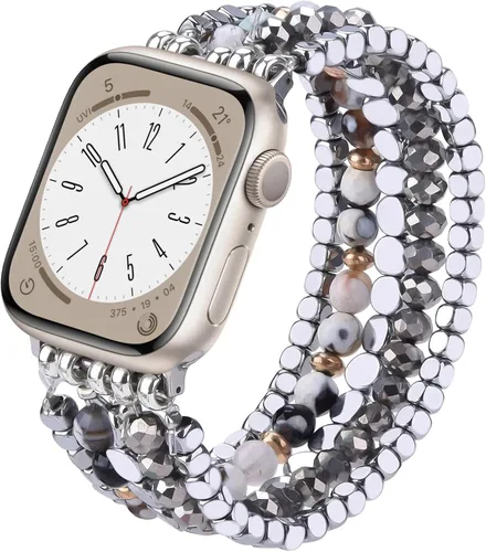 Miniatura 26 de VISOOM Pulsera de cuentas boho compatible con Apple Watch Band de 40 mm/38 mm/41 mm/42 mm Series 11 10 9 8 7 SE Series 6/5/4; correa de reloj