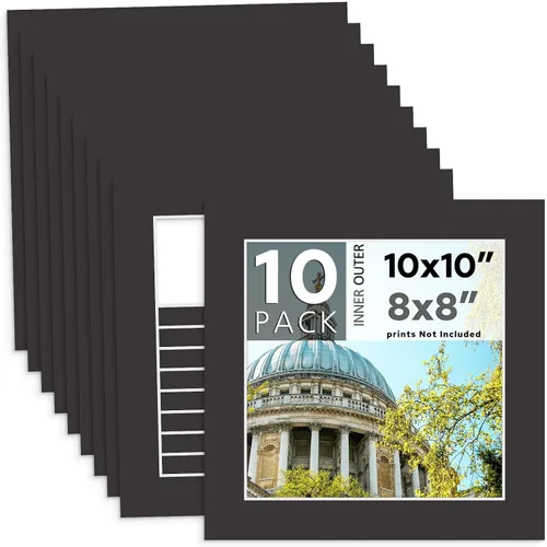 Miniatura 65 de MBC MAT BOARD CENTER, Paquete de 5 paspartús negros de 4x6 para fotos de 3x5, corte biselado, libre de ácido, grosor de 4 capas