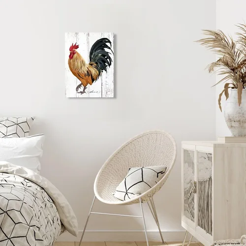 Miniatura 6 de Decoración de Cocina con Gallo - Pintura de Lienzo de Granja, Arte de Pared para Hogar y Cocina