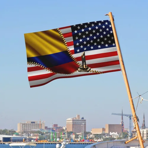 Miniatura 4 de Bandera de Estados Unidos y Colombia Colombiana Banderas para exteriores de 3 x 5 pies, tres capas de tela de costura de doble cara, impresión de 3