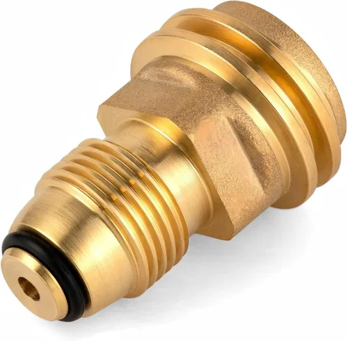 Adaptador de tanque de propano POL a QCC1, convertidor de propano de latón macizo de alta resistencia para tanques LP, ajuste universal para