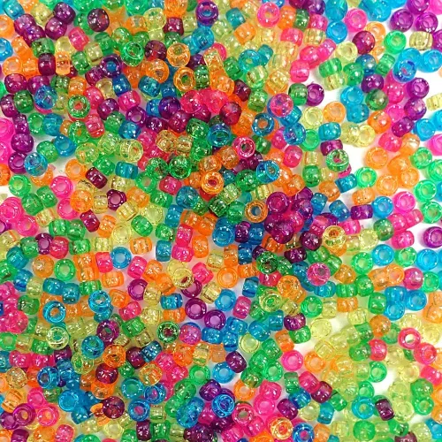 Mini cuentas pequeñas de plástico con purpurina brillante, fabricadas en Estados Unidos, 0.157 x 0.276 in (3000 piezas) cuentas para manualidades