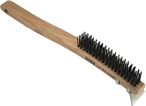 Miniatura 4 de Forney 70511A, paquete de 2 cepillos para raspar con raspador, carbono, 3 x 19 filas