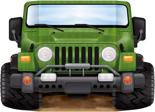 Miniatura 5 de Beistle Jungle Safari Jeep Photo Prop - Telón de fondo para fiesta de cumpleaños, multicolor