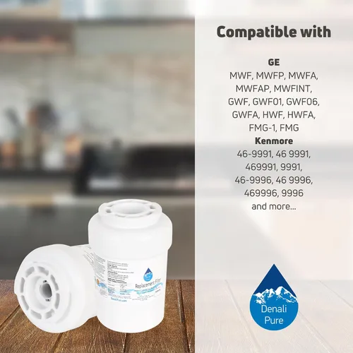 Miniatura 9 de Paquete de 3 filtros de agua de repuesto para refrigerador General Electric DSHS6VGBBCSS - Compatible con cartucho de filtro de agua de refrigerador