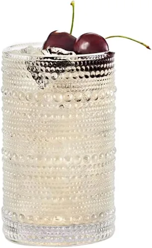 Miniatura 5 de Fortessa Jupiter - Vaso de hobnail con cuentas, 13 onzas (juego de 4), azul aciano Azul Cornflower