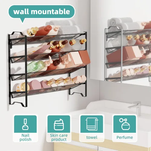 Miniatura 5 de Simple Trending Paquete de 2 organizadores de especias de 4 niveles, estantes apilables para encimera de cocina, para gabinete, encimera, despensa
