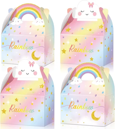 Leinuosen Cajas de regalo de nube arcoíris – Bonitas cajas de recuerdo de fiesta, golosinas de dulces, cajas de regalo para niñas, niños y niños