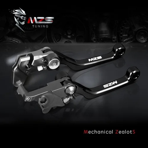 Miniatura 5 de MZS Palancas de Freno y Embrague para Moto de Cross, Palanca Ajustable con Pivote 2014-2025, Accesorios CNC Negros, Compatible con Modelos 125 150
