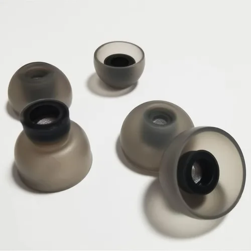 Miniatura 2 de Almohadillas de repuesto para Samsung Galaxy Buds 2/Buds+/Buds FE, puntas de silicona con aislamiento de ruido de malla fina, 6 pares S/M/L (negro)