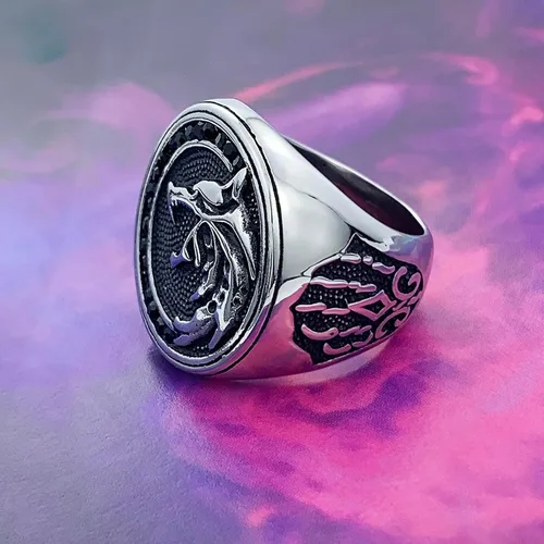 Miniatura 5 de EZUY GNAY Anillo de lobo para hombre, joyería de acero inoxidable, anillo vikingo, anillo de moda, cazador, cabeza de lobo, regalo para hombres