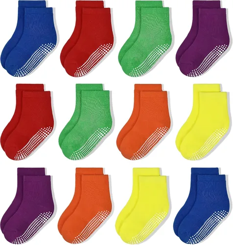 Miniatura 8 de HYCLES Calcetines Antideslizantes para Niños Pequeños, Calcetines de Agarre para Niñas de 1-10 Años Niños Niñas Calcetines para Niños Pequeños