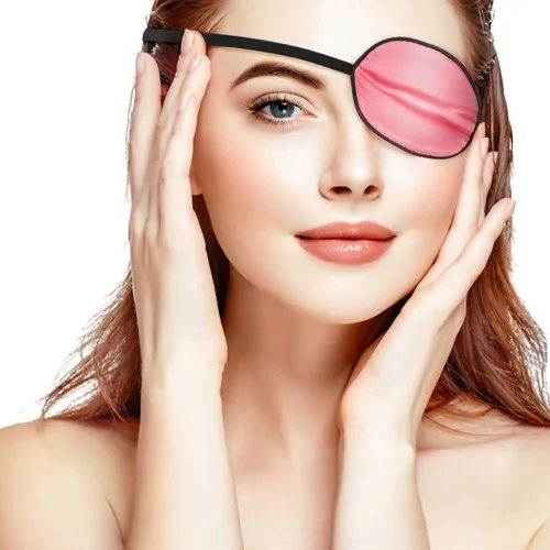 Miniatura 6 de Skylety 3 piezas de parche de seda para ojos médicos para mujeres adultas, parche elástico perezoso ajustable individual con correa elástica