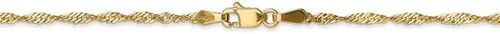 Miniatura 4 de Collar de cadena de Singapur de oro amarillo de 14 quilates, 0.067in, con cierre seguro de langosta