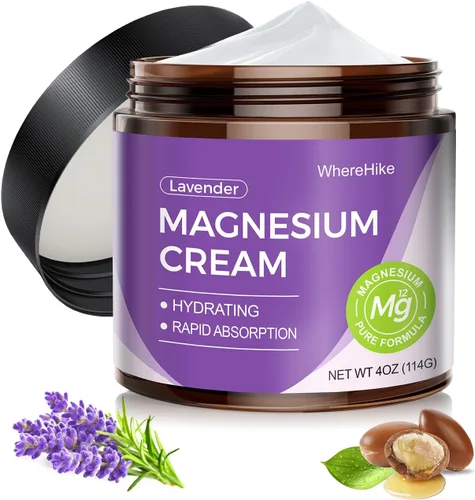 stilip Crema Tópica Natural de Magnesio para el Sueño, Loción Nocturna de Magnesio para el Dolor y Calambres en las Piernas, Relajación Muscular,